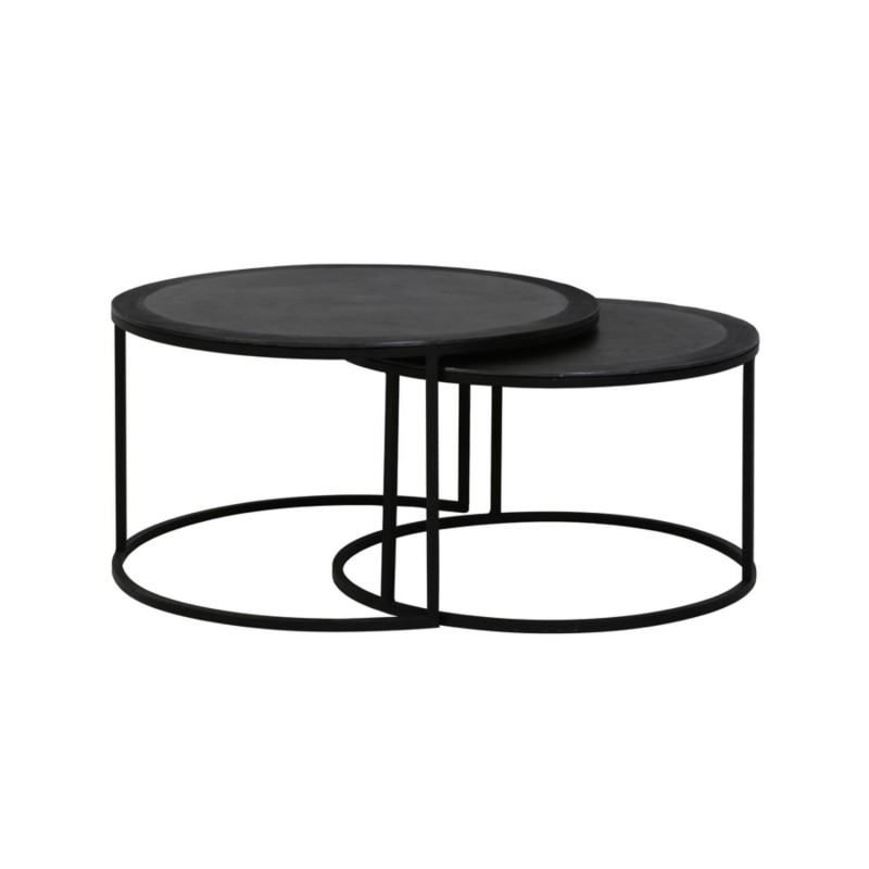 CAFE TABLE TLC METAL ANTIQUE BLACK SET OF 2 - CAFE, SIDE TABLES